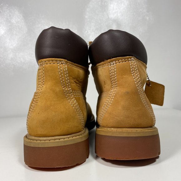 Timberland Youth Boots Waterproof Nubuck Wheat Brown Sz 3M - Picture 5 of 16